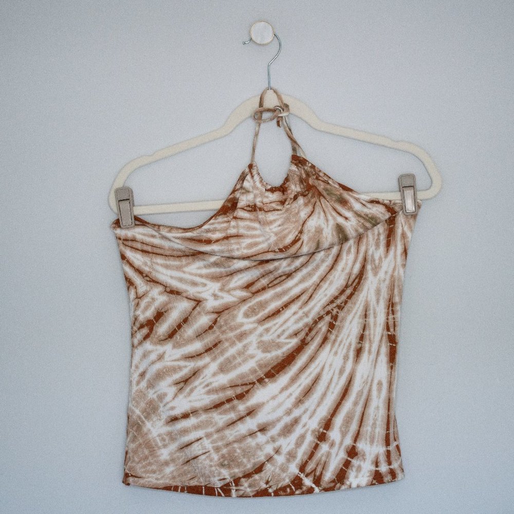 Three Dots Tie-Died Halter Top